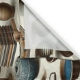 thumbnail image 2 of Ambesonne Traditional Kitchen Curtains, Oriental Ethno Artwork, 55"x39", Umber Dark Teal Ivory, 2 of 3