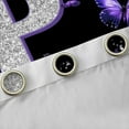 thumbnail image 4 of Feelyou Fashion Monogrammed P Blackout Curtains Set of 2 (52x84 Each), Bling Butterfly Animal Window Curtains, Black Purple Sequin Print Curtains and Drapes, Curtains and Drapes Decor, 4 of 6