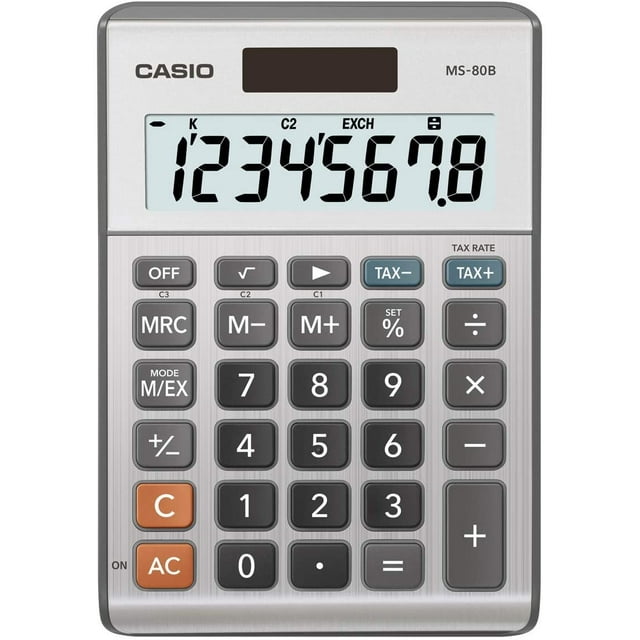 Casio MS-80B Calculadora de escritorio con función estándar, negro Casio Casio