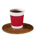 thumbnail image 2 of Djiypn Eco-Friendly Red Striped Disposable Paper Cups with Unique Corrugated Design - Ideal for Coffee Lovers at Home, Office, or On-the-Go!, 2 of 7