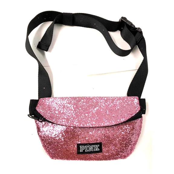 Victoria's Secret Pink Bling Shine Belt Bag Fanny Pack Pink Glitter New