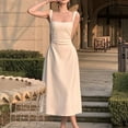 thumbnail image 2 of VEKDONE Robe d'Été Mi-Longue Sans Manches Décontractée Ample à Imprimé Floral pour Femme Blanc TG, 2 of 6