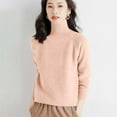 thumbnail image 5 of Levmjia Women's Sweaters Long Sleeve Pure Color Knitted Top Fashion Casual Shoulder Turtleneck Knitwear Blouse, 5 of 5