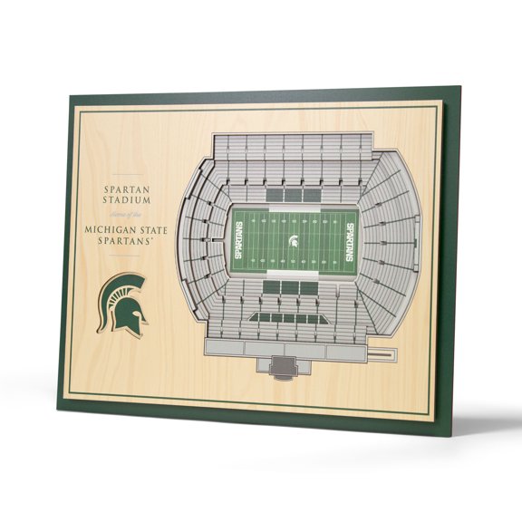 Michigan State Spartans 17'' x 13'' 5-Layer StadiumViews 3D Wall Art