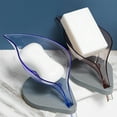 thumbnail image 5 of Manunclaims Soap Holder Drainage Design Leaf Shape Solid Color Punch-free Great Stickiness Storage Soaps Sturdy Structure with Sucker Soap Plate Bathroom Stuff, 5 of 8