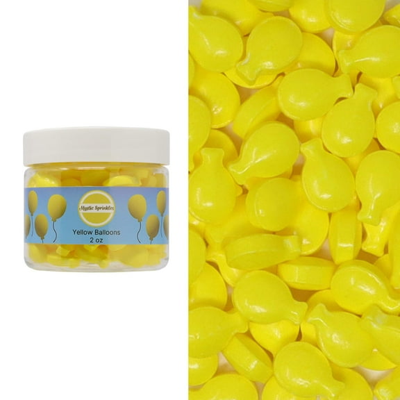Mystic Sprinkles Candy Shapes Yellow Balloons 2oz