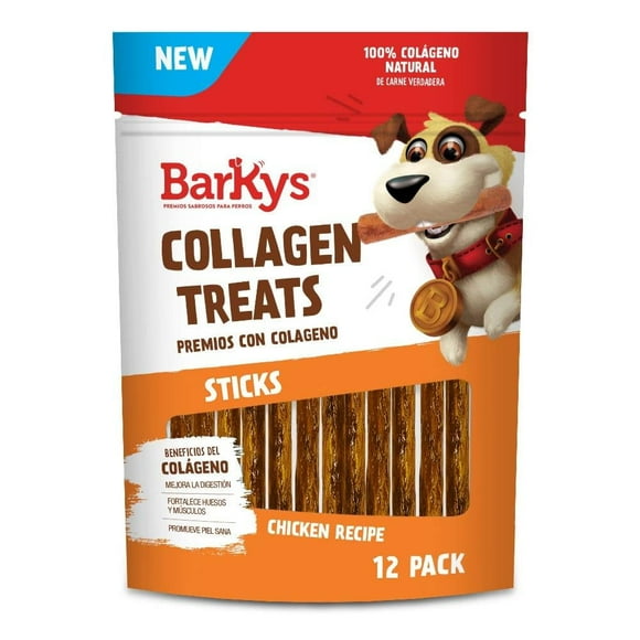 Botana para Perro Barkys Collagen Treats Palitos con Colágeno Natural Sabor Pollo 12 Pzas