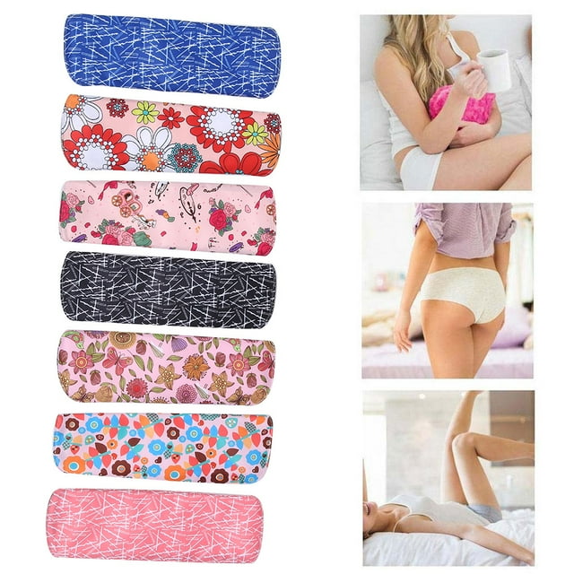 LYUMO Serviettes Menstruelles Réutilisables, 7 Pcs Serviettes Hygiéniques en Tissu Réutilisables Lavables en Bambou Serviettes Menstruelles en Tissu pour Femme Serviette en Tissu m, Serviettes Hygiéniques en Tissu Réutilisables