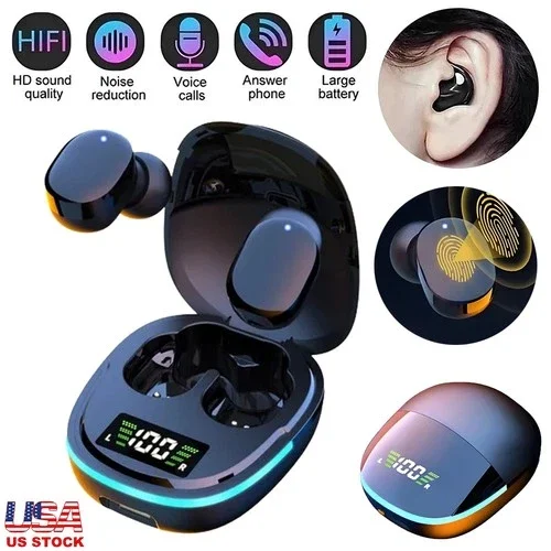 Wireless Earbuds, Bluetooth Headphones Stereo Playback Ear Buds Touch Control US