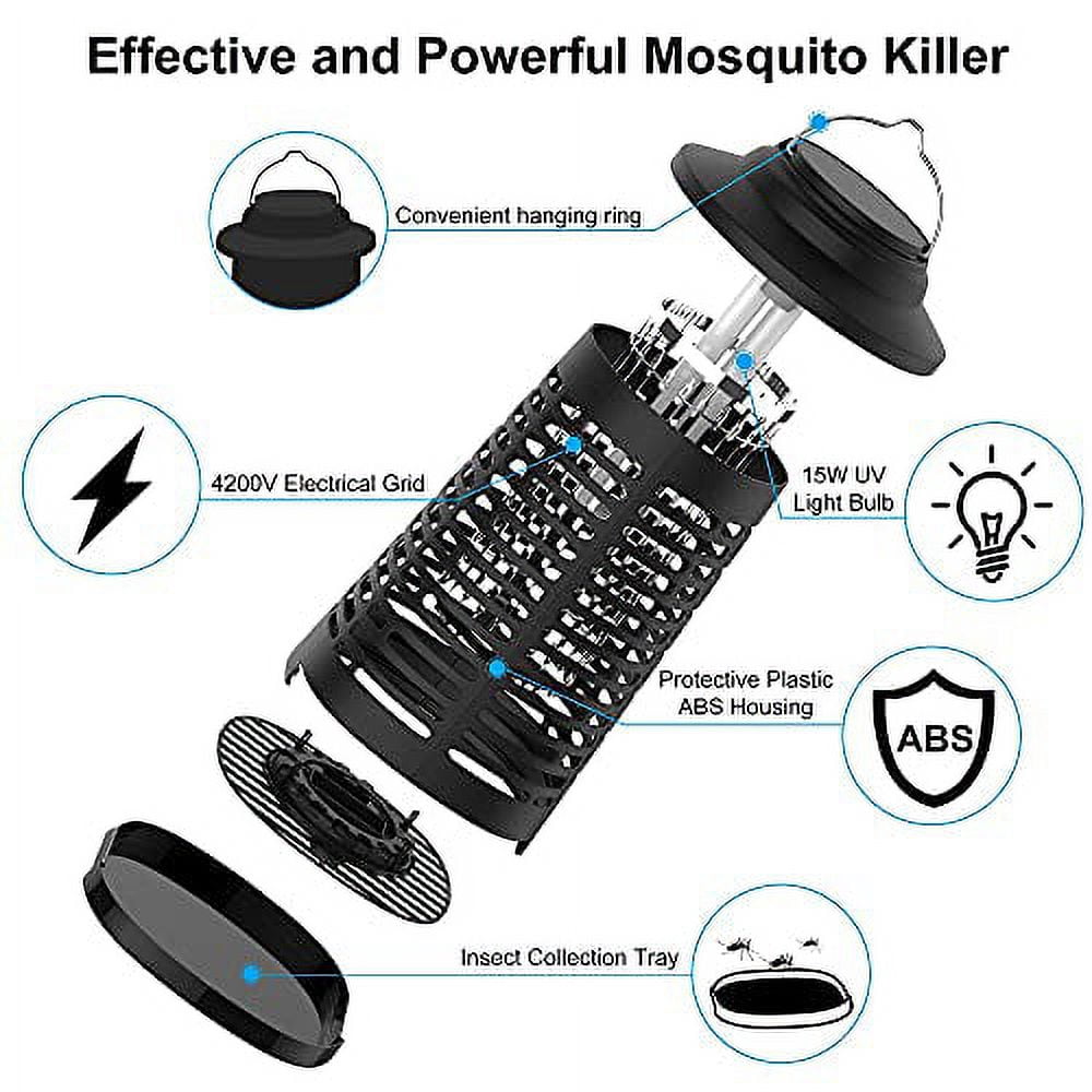 TOMPOL Bug Zapper for Indoor and Outdoor, 4200V Electric Mosquito Zapper, High Powered Pest Control Waterproof, Insect Killer for Home, Kitchen, Backyard, Camping