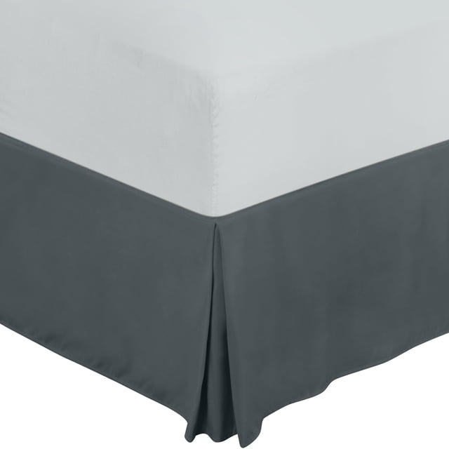 Skirt Utopia Bedding completo con pliegues cuádruples y volantes, gris