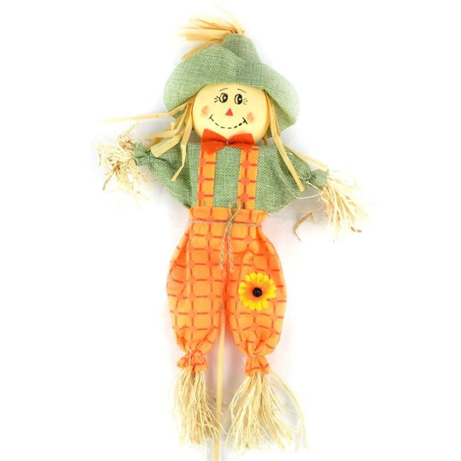 Midwest Design Imports 76154 Scarecrow on a Sick, Orange Overalls ...