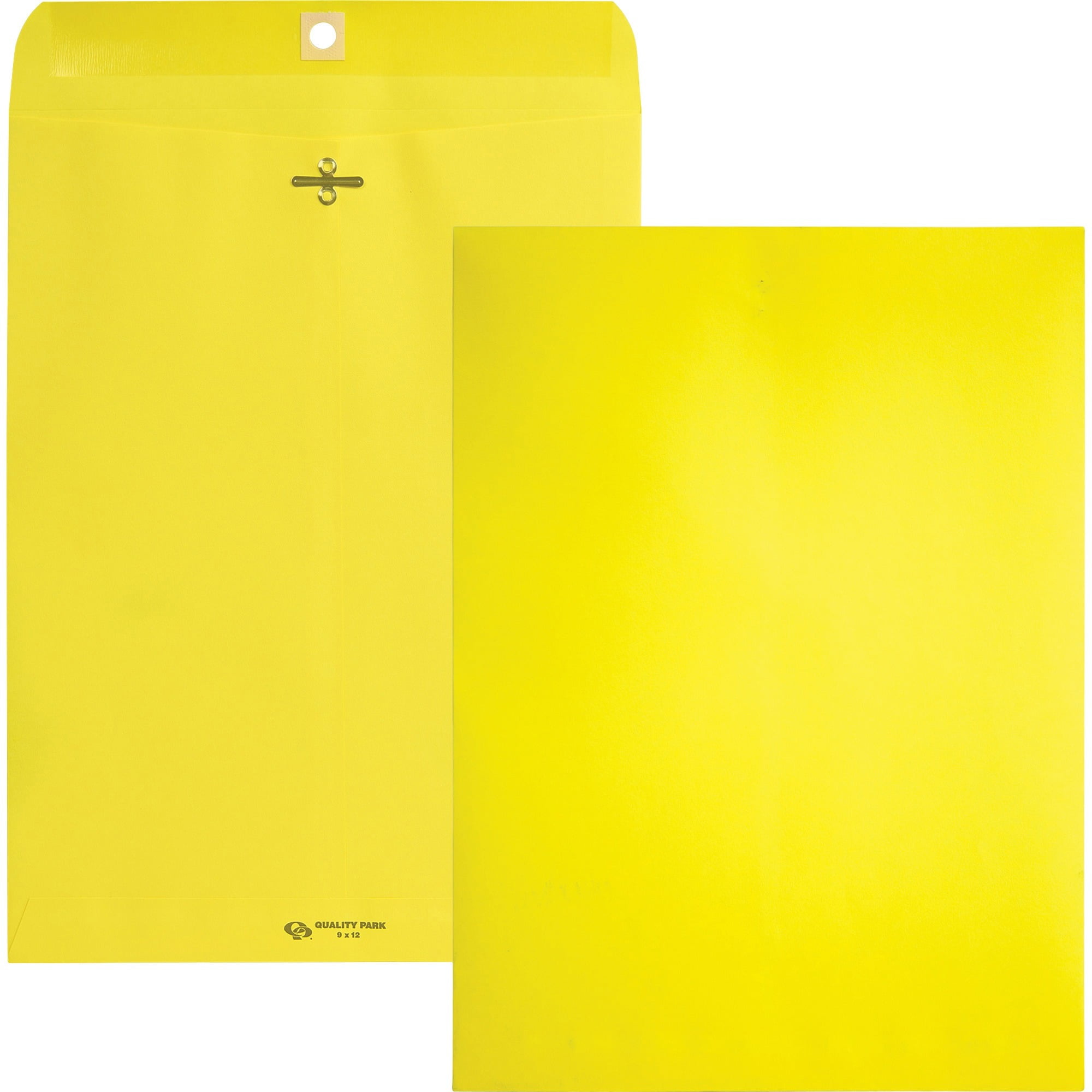Quality Park, QUA38736, Brightly Colored 9x12 Clasp Envelopes, 10 / Pack, Yellow