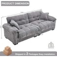 thumbnail image 2 of LUCKHAO 90" Oversized Loveseat Sofa, Chenille Comfy Cloud Couch with 2 Pillows Soft Cushions, Modern Fluffy Deep Seat Sofa Couch for Living Room, Bedroom, Study Room, Home Theater ﻿ ﻿, 2 of 7