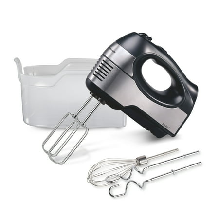 Hamilton Beach 6-Speed Electric Hand Mixer, 5 Attachments & Case, Mixer for Kitchen, Stainless Steel & Black