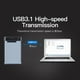 thumbnail image 3 of Caja SSD de 2,5 pulgadas SATA a USB3.1 Caja de disco duro SSD HDD de 8 TB (negro transparente) Likrtyny  Para estrenar, 3 of 8