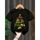 thumbnail image 1 of Boys' Casual Christmas Construction Truck Graphic T-Shirt - 100% Cotton Crew Neck Short Sleeve Tee with Applique, Summer Knit Fabric Top for Children 12 and Under, 1 of 6