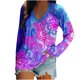 thumbnail image 2 of Pntutb Moda Mujer Cuello en V Camiseta de manga larga Otoño Impresión Blusa suelta tops Sudadera Pntutb Pntutb-5065, 2 of 5