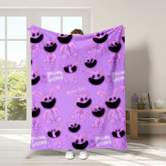Smile Cri Flannel Blanket, Super Soft Blanket, 3D Printing, Wool Blanket, Suitable For Sofa Living Room