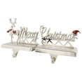 thumbnail image 4 of Northlight Set of 2 Silver Reindeer Merry Christmas Metal Stocking Holders 5.5", 4 of 6