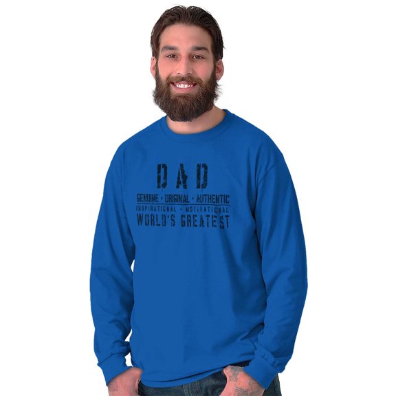 Dad Genuine World's Greatest Father Men Big & Tall Long Sleeve Tee Brisco Brands 2X