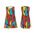 thumbnail image 7 of Naloa Colorful Arrow Graffiti Pattern Print Women's Summer Spring Casual Beach Sundress,Vacation Sleeveless Tank Crewneck Loose Dresses, 7 of 7