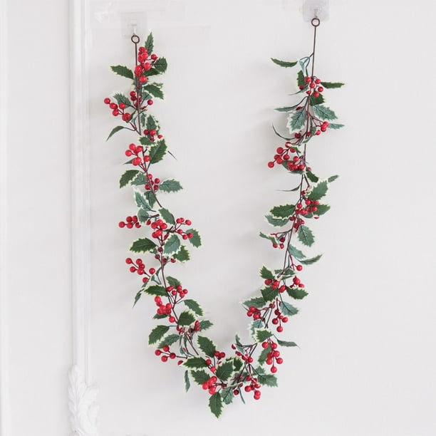 Flores artificiales, flores falsas, flores de imitación, juego de regalo para mujer, simulación navideña, frutos rojos, ratán, decoración del hogar, hojas artificiales falsas, flores colgantes de pare