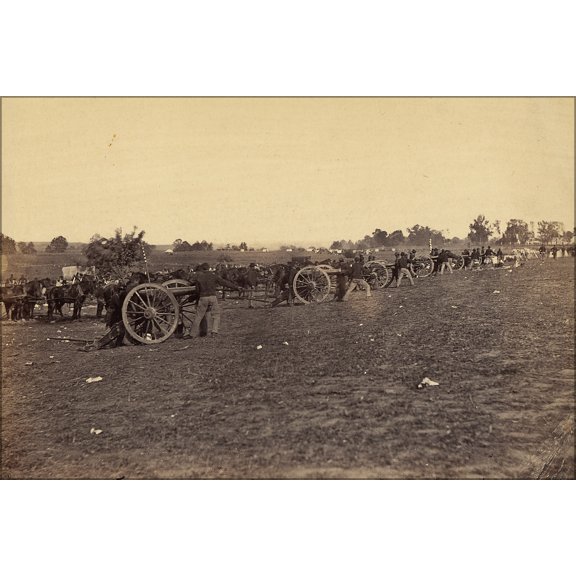 24"x36" Gallery Poster, Virginia, Fredericksburg, Battery D, Second United States Artillery. 1863