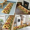 thumbnail image 5 of 2'x6' Rug Runners for Hallways Kitchen, Summer Sunflowers Non Slip Entryway Beside Floor Carpet Runner, Red Yellow Floral Leaf Wood Grain Washable Laundry Room Bedroom Throw Rugs Mat for Family Pet, 5 of 8