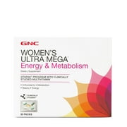 GNC Women's Ultra Mega Energy & Metabolism Vitapak, 30 Packs, Supports Energy