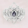 thumbnail image 3 of Earth Gems Jewelry Tanzanite Ring Sterling Silver Ring Lotus Design Ring Statement Ring for Women, 3 of 4