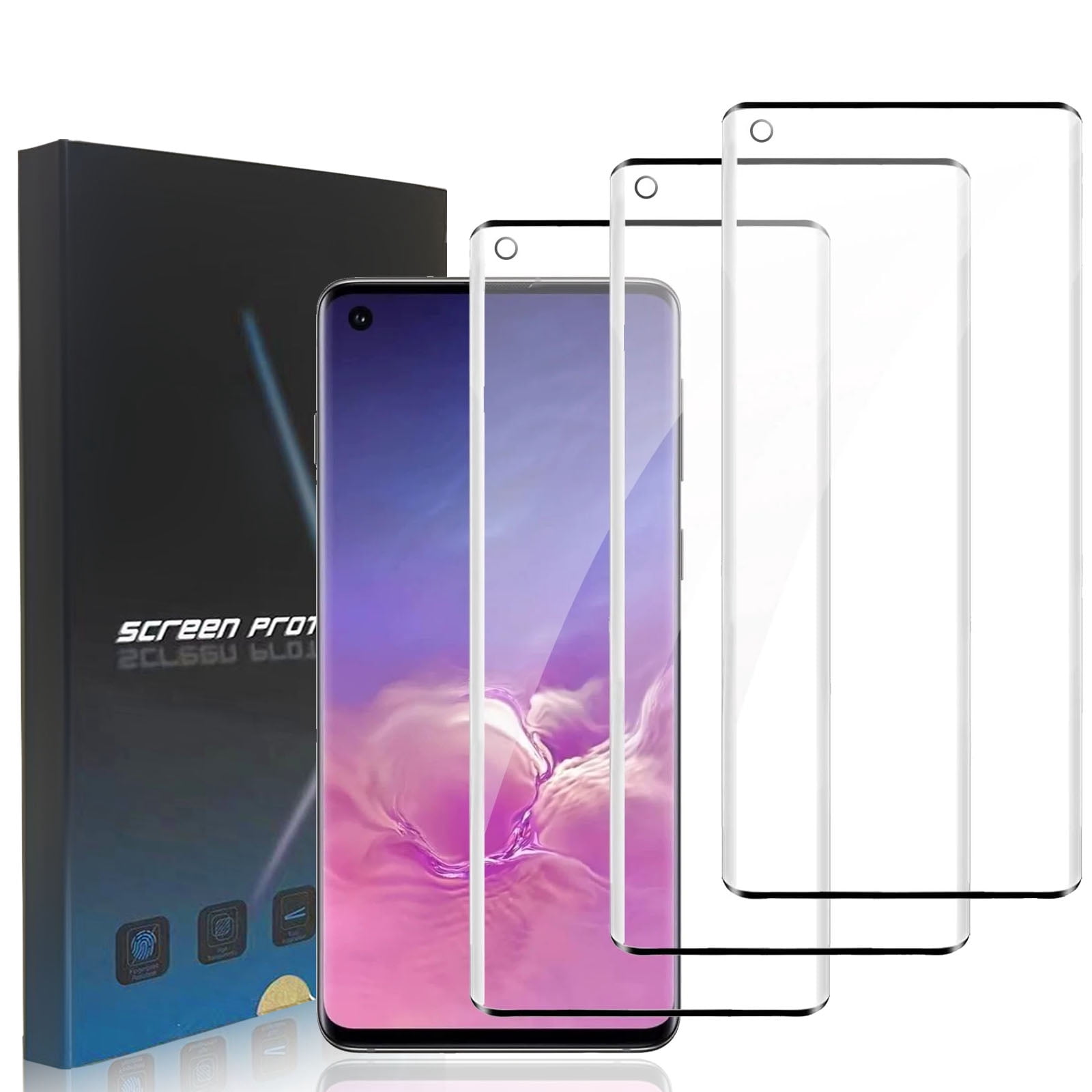 Zonyee [3 Pack] Clear Tempered Glass Screen Protector Compatible for Samsung Galaxy S10 6.1-inch, Scratch Resistant, Easy Install, Bubble-Free