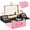 Pink, variant on Makeup Case with Lighted Mirror, Makeup Box Organizer with Detachable LED Mirror, Travel Makeup Train Case, Waterproof Cosmetic Organizer, Standing Brush Holder, Gift, Purple