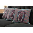 thumbnail image 2 of Ambesonne Paisley Throw Pillow Cover 4 Pack, Retro Music Box Party, 16", Dried Rose Turquoise, 2 of 6