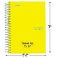 thumbnail image 6 of five star spiral notebook, 1 subject, college ruled paper, 100 sheets, 7" x 5", personal size, yellow (45484ac6), 6 of 7