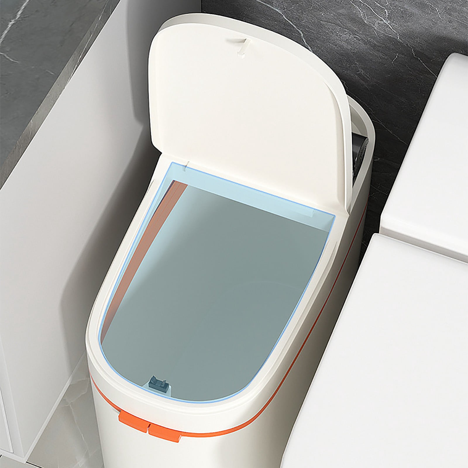 XSCPXTT Smart Automatic Touchless Motion Sensor Trash Can for Bathroom, Small Slim Garbage Bin with One-Touch Auto Bagging & Odor Sealing, Waterproof for Kitchen Office Bedroom