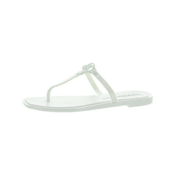 Calvin Klein Jeans Womens Edhen Monogram T-Strap Sandals