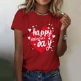 thumbnail image 2 of Valentines Tshirts for Women Love Print Retro T-Shirt Round Neck Short Sleeve Blouse Valentine Tops for Women 2026 Spring Outfits, 2 of 5