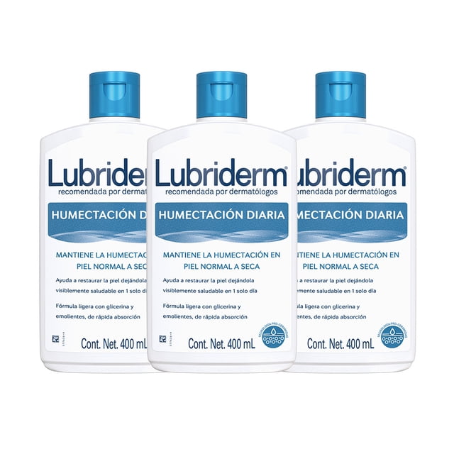 Crema Corporal Lubriderm Humectación diaria 400ml 3 Pack
