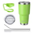 thumbnail image 2 of Ezprogear 40 oz Lime Green Stainless Steel Tumbler Double Wall Vacuum Insulated with Straws and Handle, 2 of 5