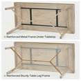 thumbnail image 4 of Finmind Farmhouse Dining Table for 6-8 , 70.9-Inch Rectangle Table with Reinforced Legs for Kitchen & Dining Room, Natural, 4 of 6