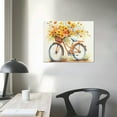 thumbnail image 2 of Cuadro de pared con diseño de bicicleta amarilla de ONETECH, acuarela abstracta, bicicleta con ramo de flores, flores silvestres, cuadro en lienzo para cocina, sala de estar, dormitorio y baño, 2 of 7