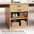 thumbnail image 6 of 90.5" Two Person Office Desk, Long Computer Desk with 2 Drawers and Open Storage, 6 of 8