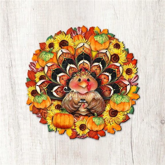 12 x 9 in. Turkey Wreath Halloween Outdoor Decor Large Ornaments