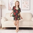 thumbnail image 6 of FORMRS Kids Short Sleeve Top and Pants Pajama Set Unisex Satin 2-Piece Sleepwear, Sizes 5-6Y, Dark Tartan Pattern, 6 of 8