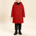 thumbnail image 5 of RYRJJ Kid Girls Single Breasted Trench Coat Winter Warm Long Peacoat Long Sleeve Hooded Jacket Outwear with Pockets, 5 of 9