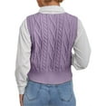 thumbnail image 3 of Langwyqu Sleeveless Autumn Winter Women V-Neck Vest Sweater Casual Pullover, 3 of 5