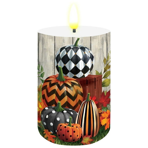 Briarwood Lane Patterned Pumpkins Flameless Candle