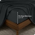 thumbnail image 4 of Juego de Sábanas de Felpa de Microfibra Ultra Suave Bare Home Bolsillo Profundo Tamaño Twin XL Color Negro, 4 of 7
