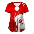thumbnail image 5 of Blusa de uniforme de enfermería navideña para mujer, blusa de uniforme de trabajo, camiseta de manga corta con cuello en V, blusas, ropa de enfermería, uniforme de túnica de enfermera, 5 of 5